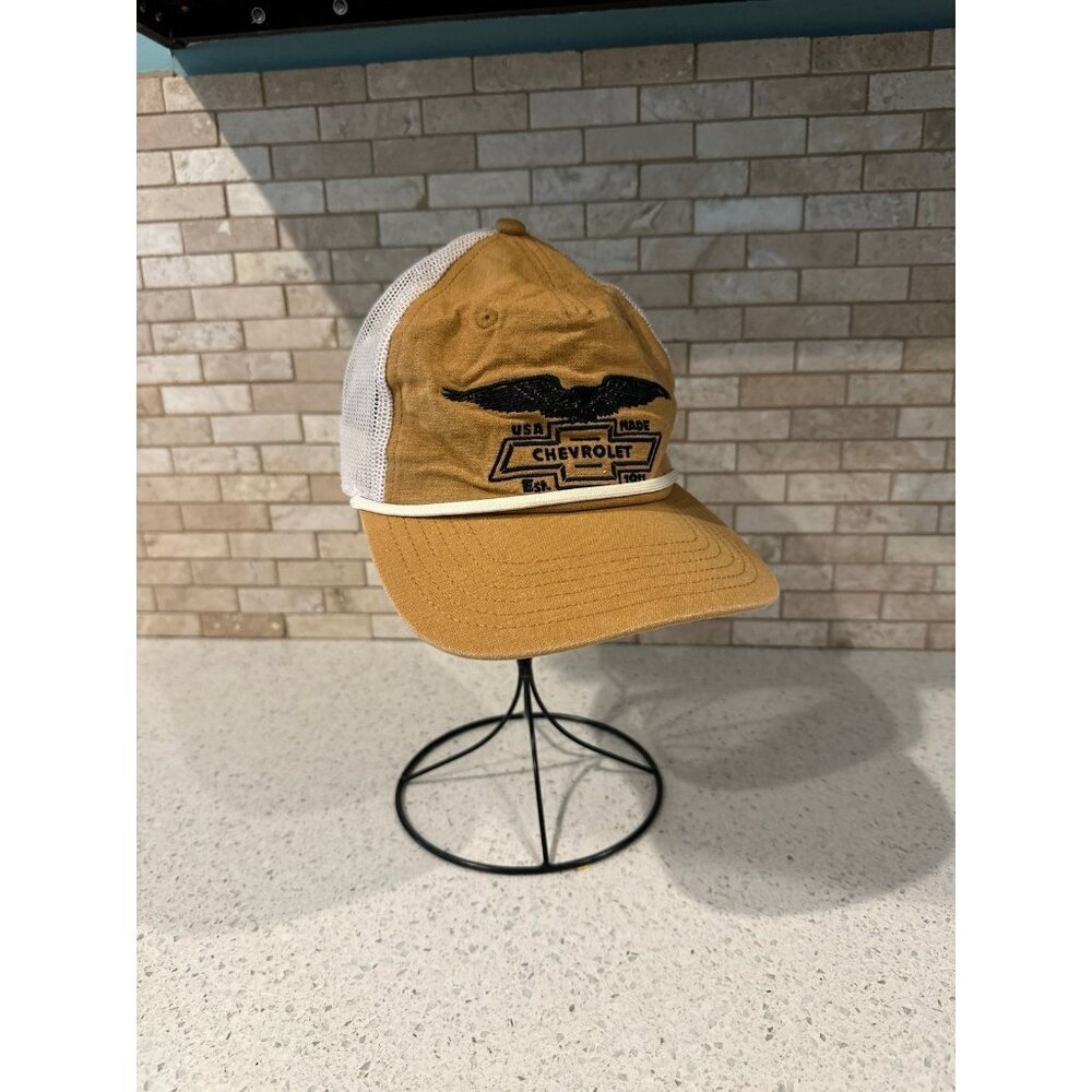 Chevrolet Trucker Logo Hat Brown, Canvas